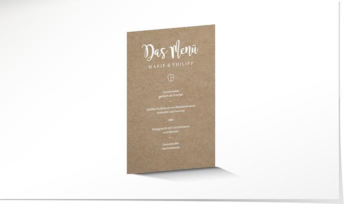 Menükarte Hochzeit 985 Menükarte Hochzeit
